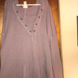 Lace up tunic hoodie!